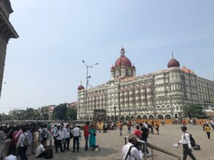 Tourists near Taj Hotel Mumbai
